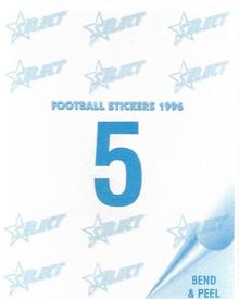 1996 Select AFL Stickers #5 Greg Williams Back